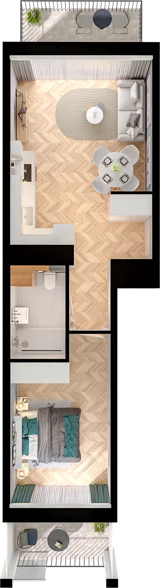 Plan 2 pok. 43m²