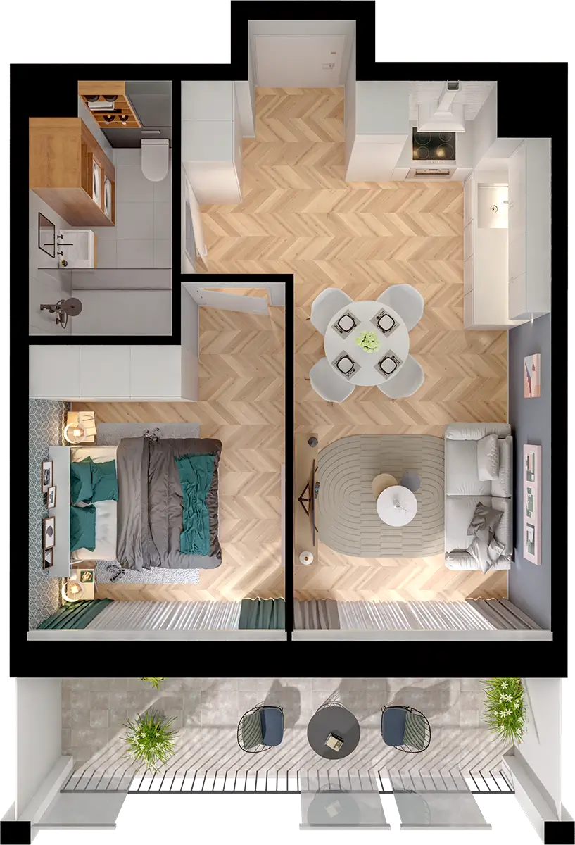 Plan 2 pok. 37m²