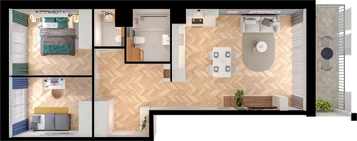 Plan 3 pok. 66m²