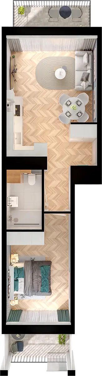 Plan 2 pok. 43m²