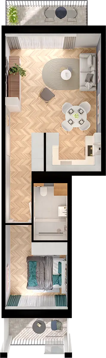 Plan 2 pok. 46m²