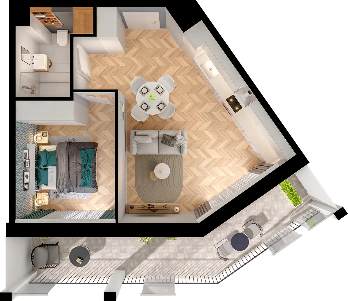 Plan 2 pok. 41m²