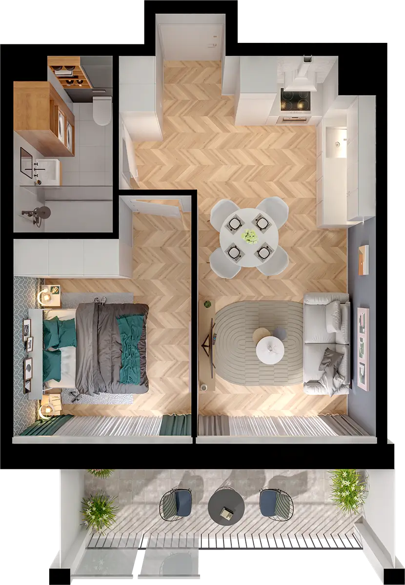 Plan 2 pok. 36m²