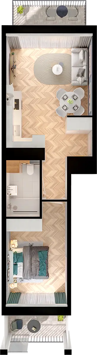 Plan 2 pok. 43m²