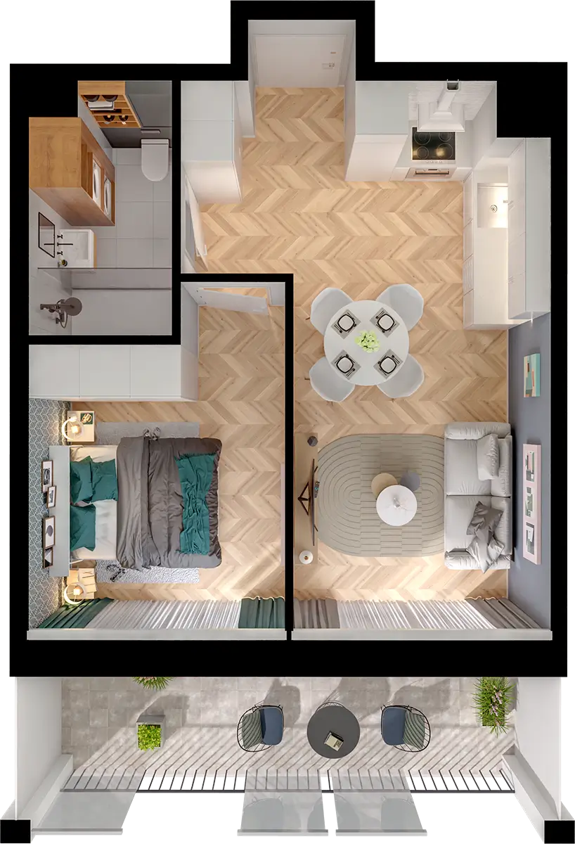 Plan 2 pok. 37m²