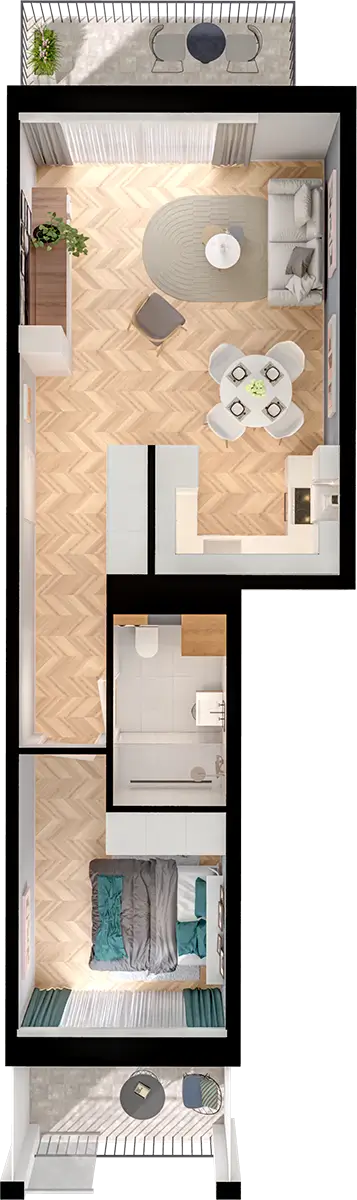 Plan 2 pok. 46m²