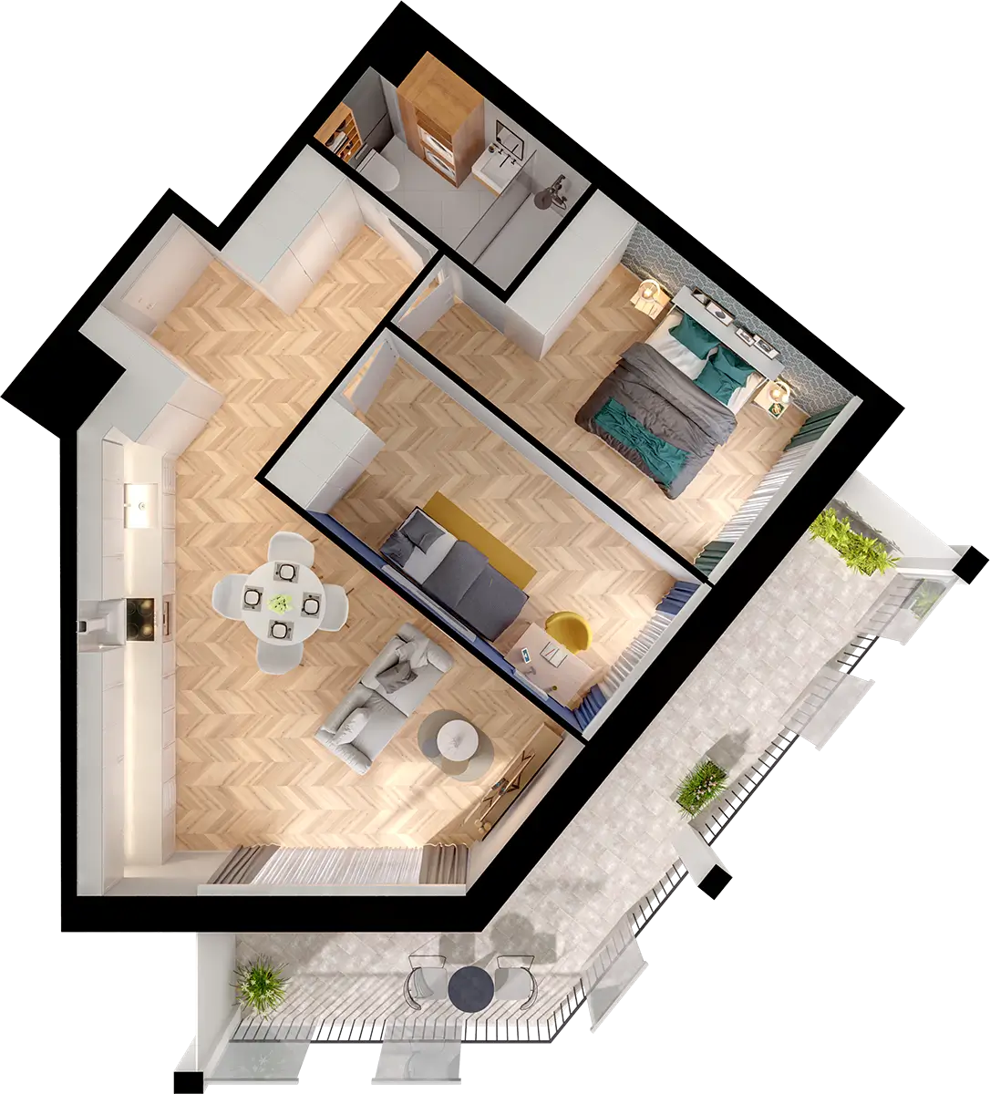 Plan 3 pok. 58m²