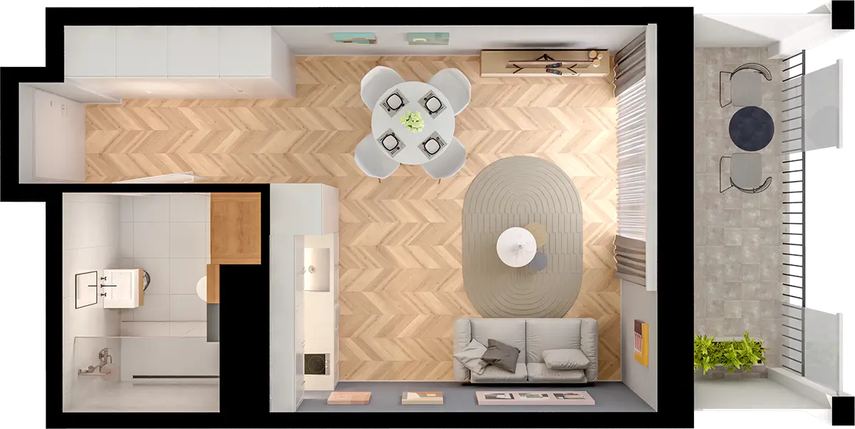 Plan 1 pok. 30m²