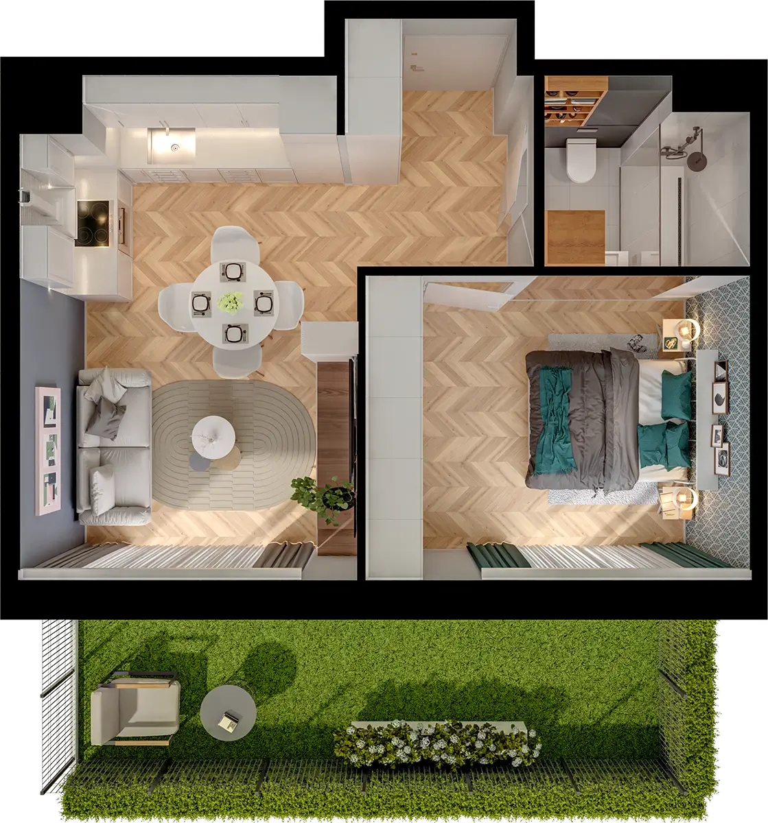Plan 2 pok. 39m²