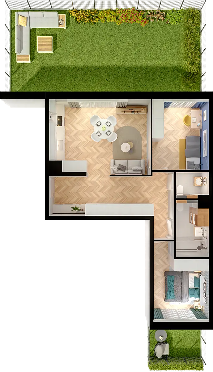 Plan 3 pok. 62m²