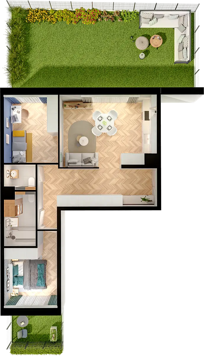 Plan 3 pok. 62m²