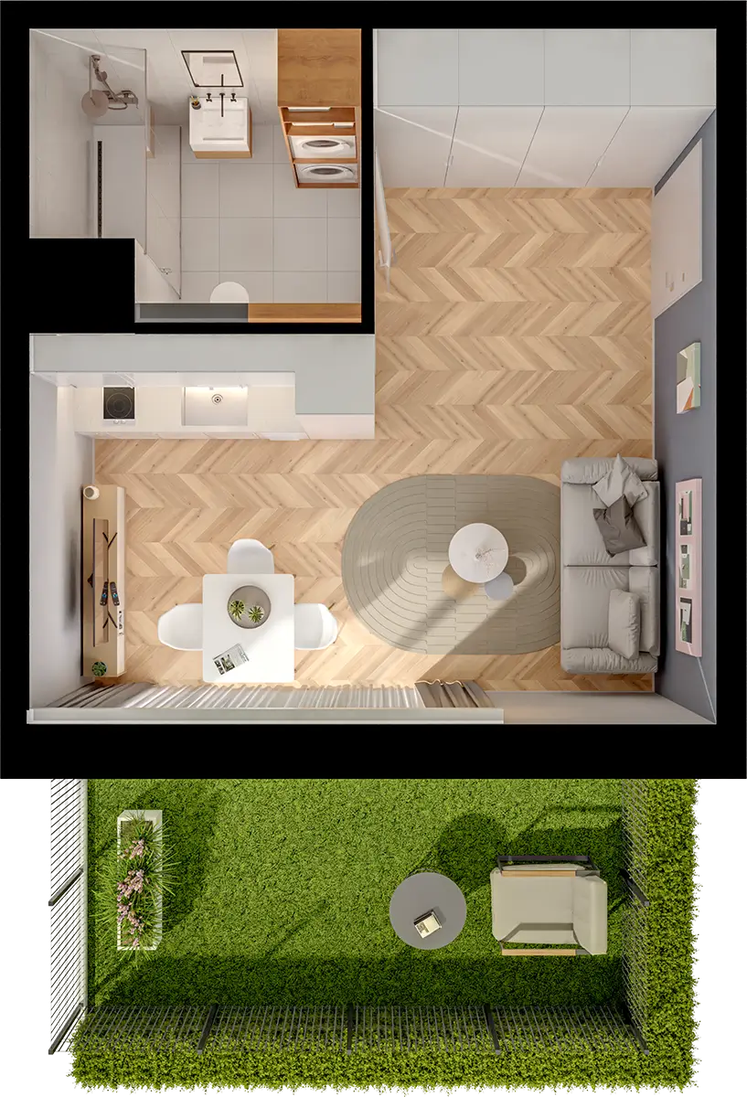 Plan 1 pok. 26m²