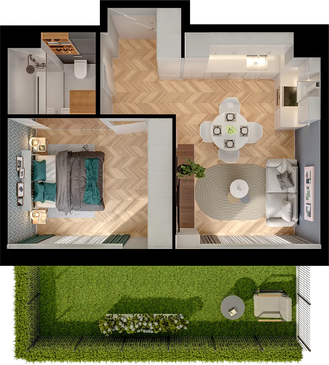 Plan 2 pok. 39m²