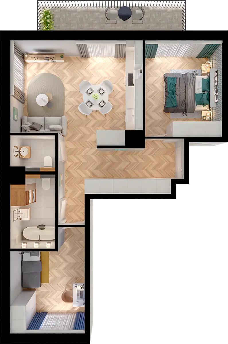 Plan 3 pok. 59m²