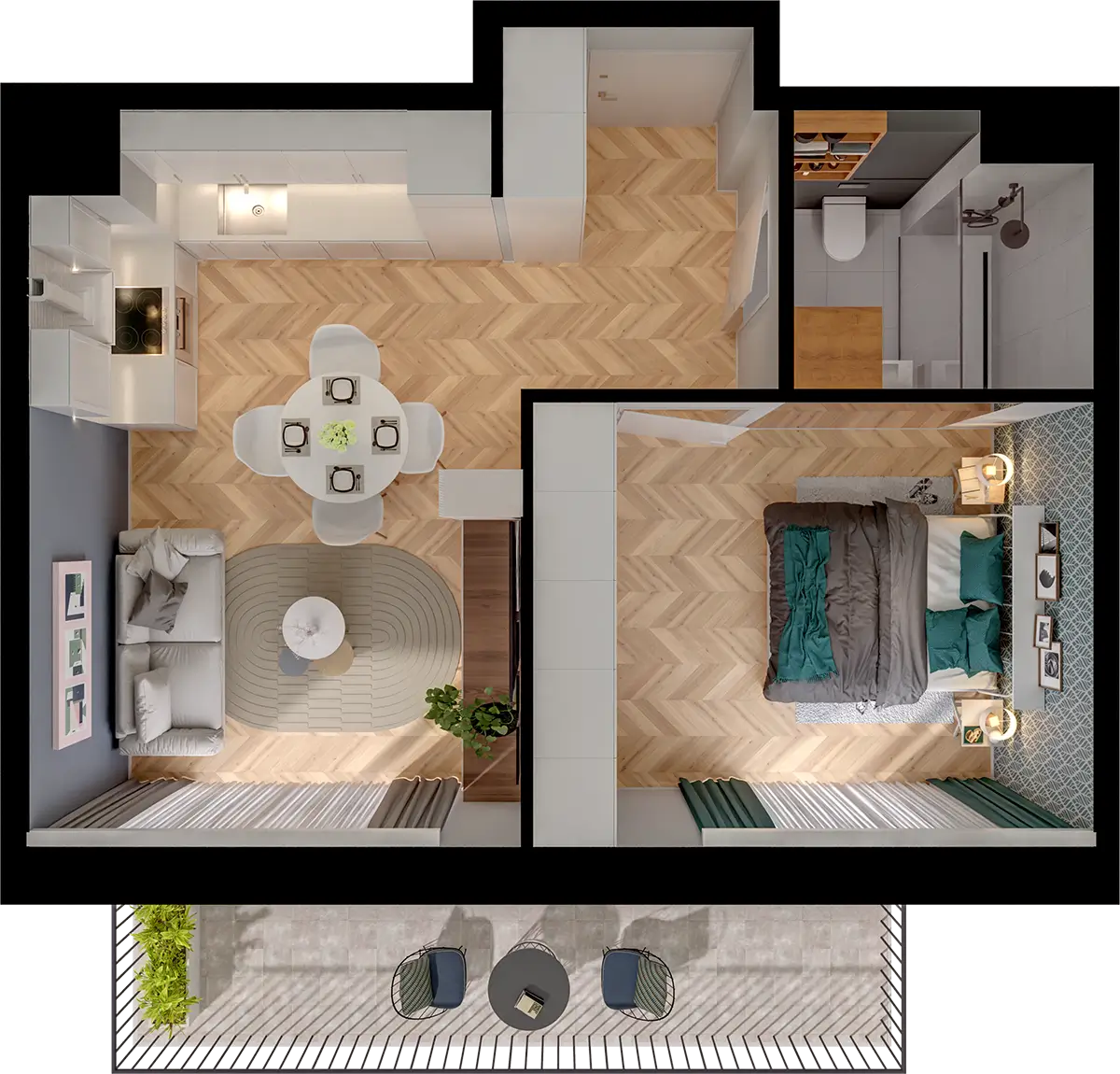 Plan 2 pok. 39m²