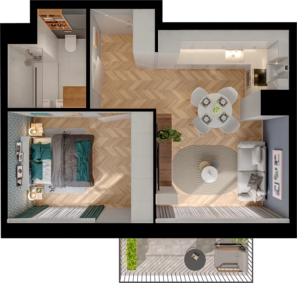 Plan 2 pok. 40m²