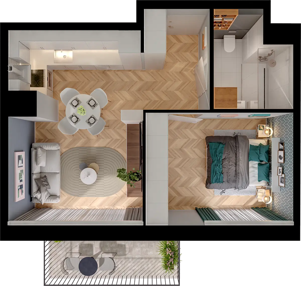Plan 2 pok. 40m²