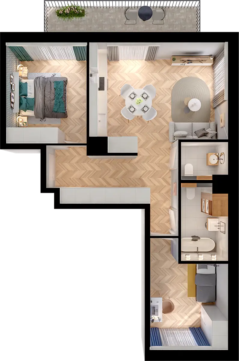 Plan 3 pok. 59m²
