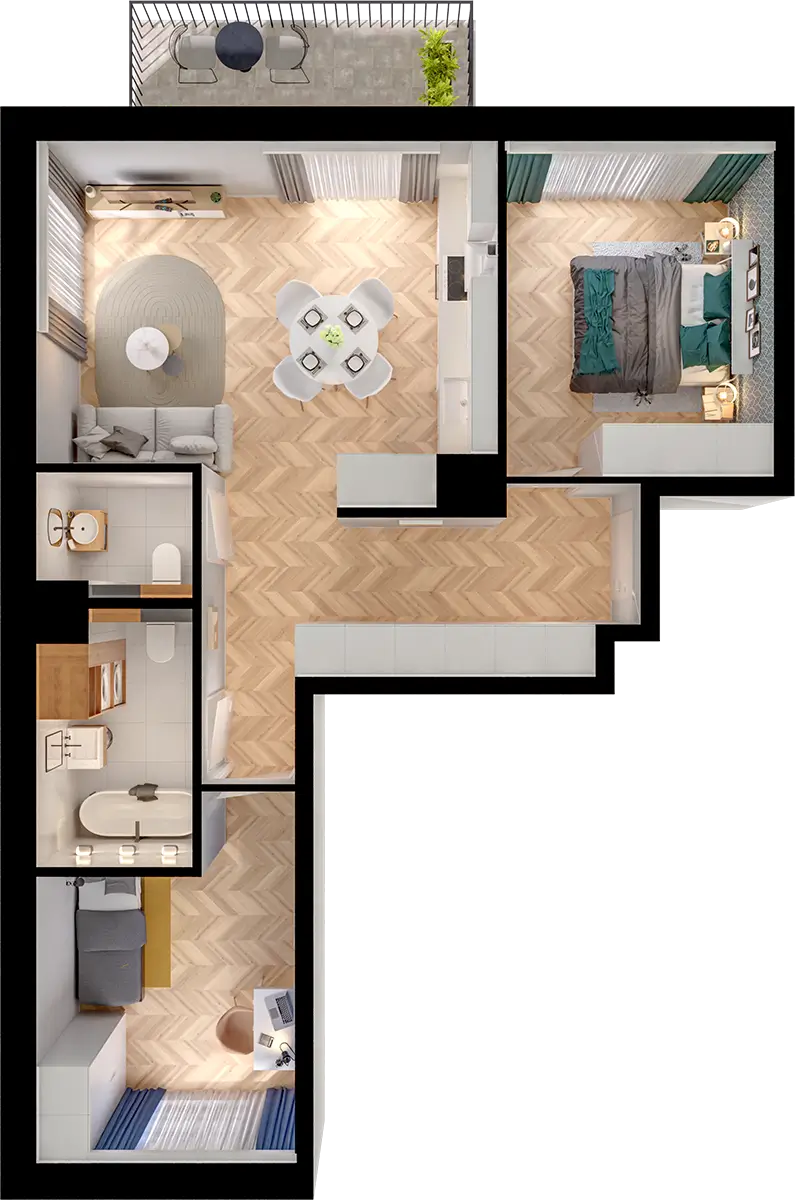 Plan 3 pok. 59m²