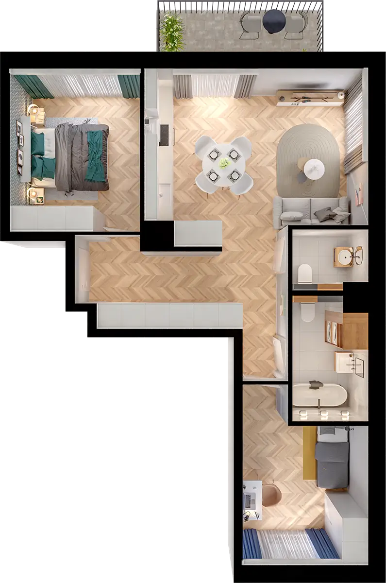 Plan 3 pok. 59m²
