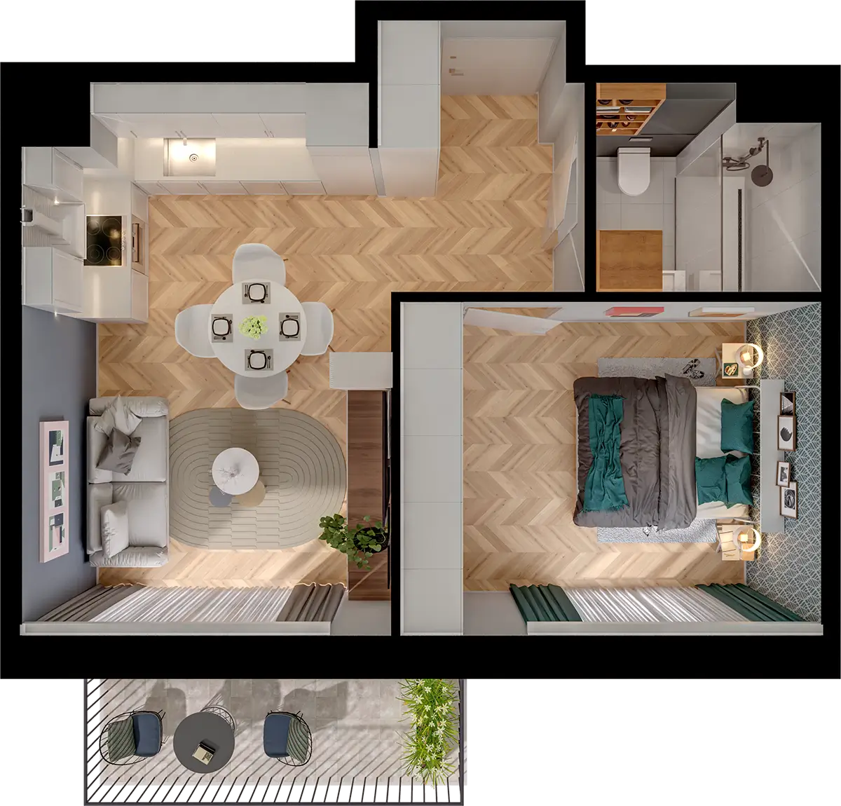 Plan 2 pok. 39m²