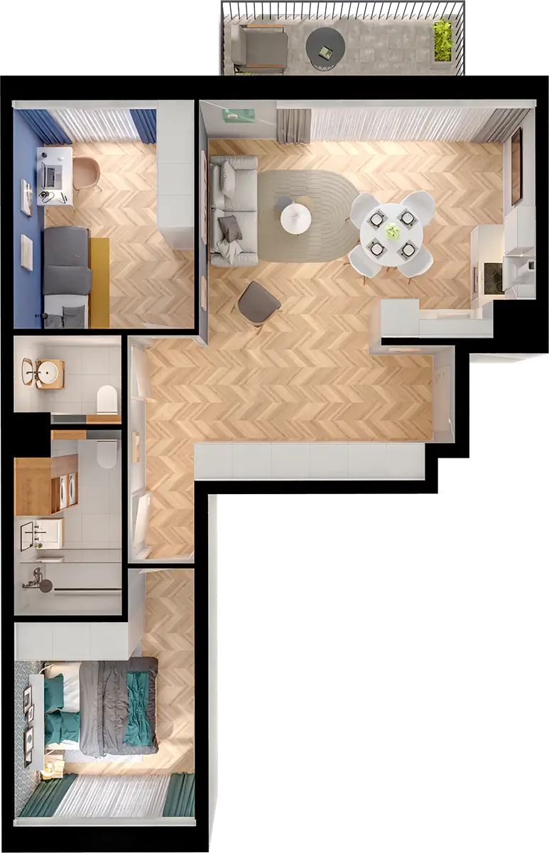 Plan 3 pok. 59m²