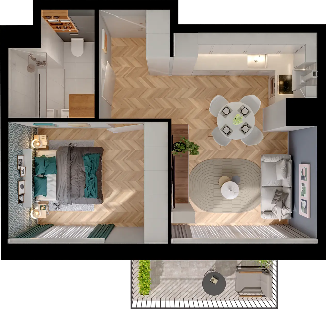 Plan 2 pok. 40m²