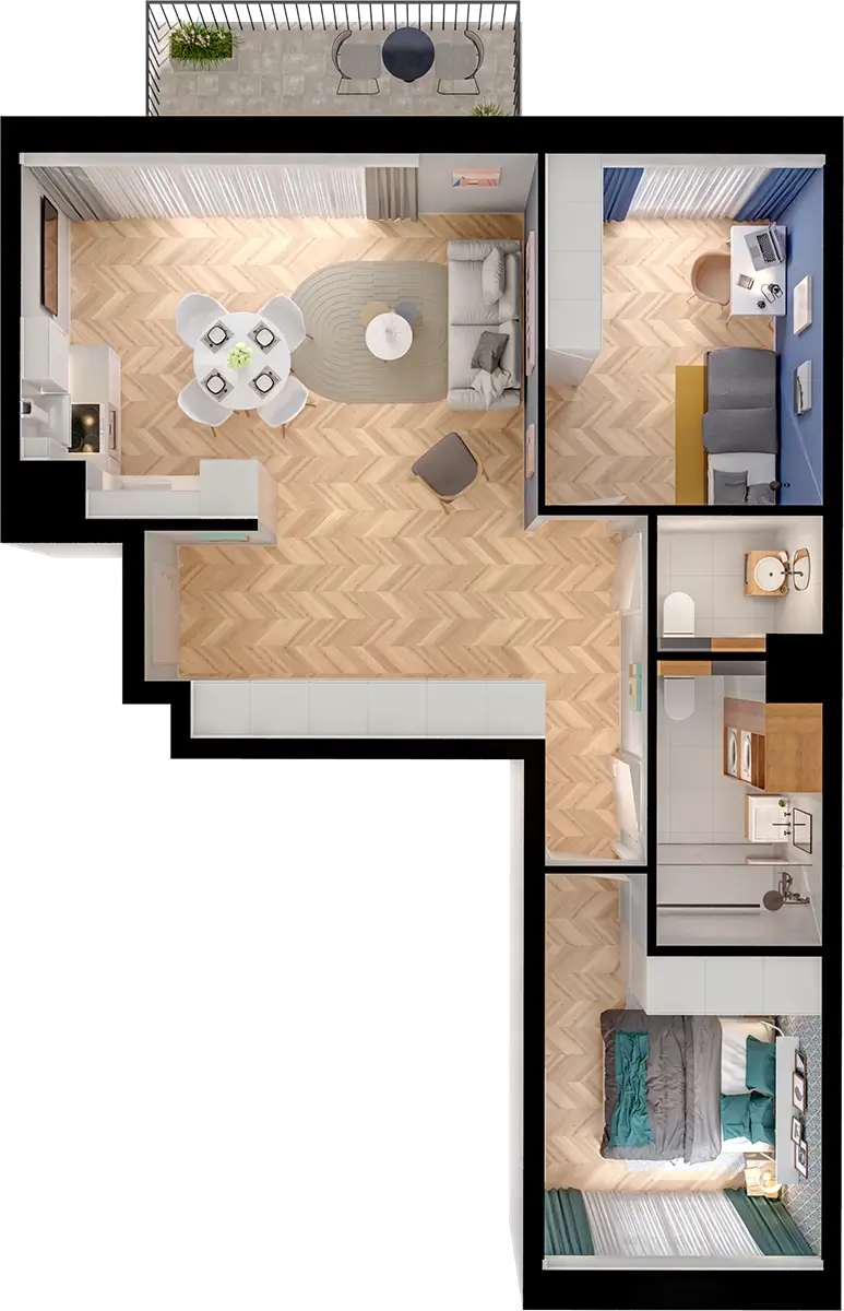 Plan 3 pok. 59m²