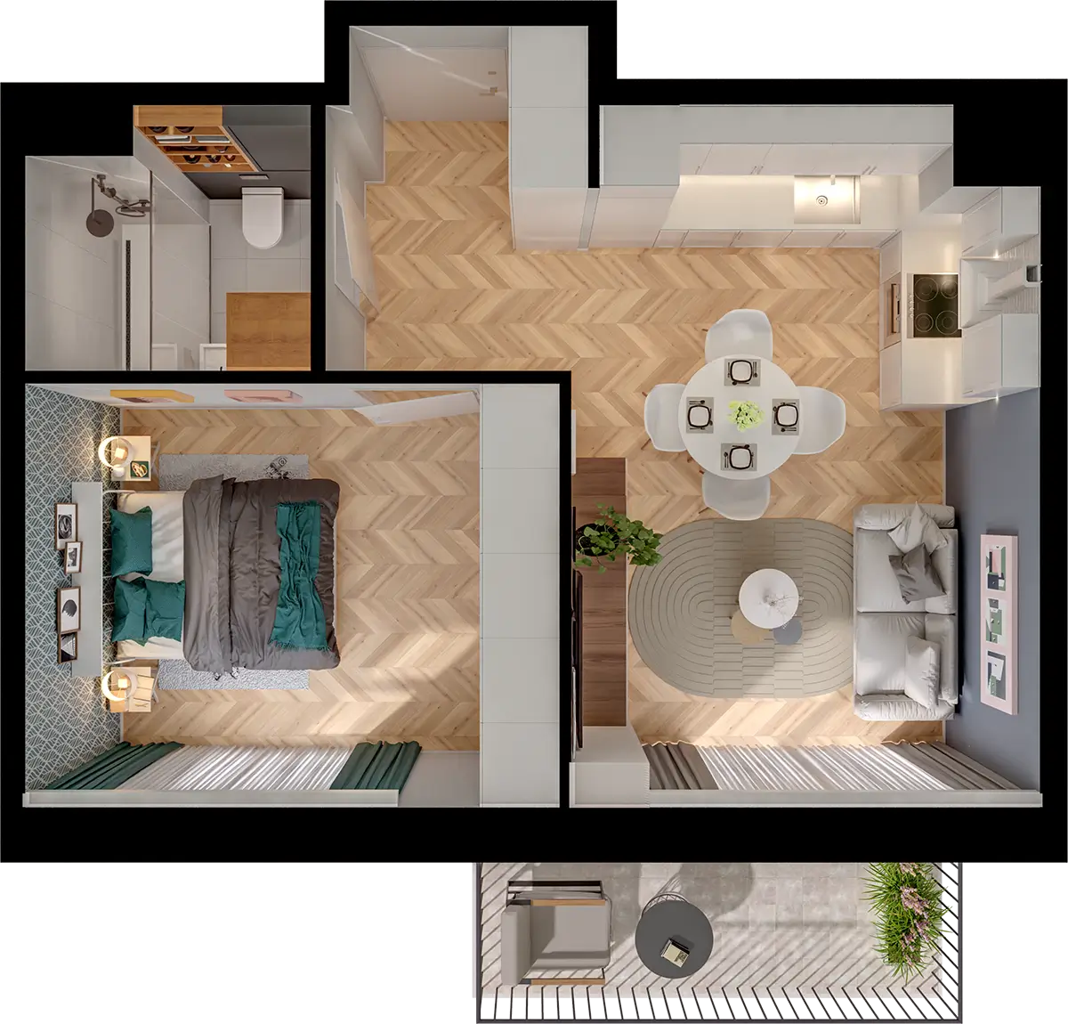 Plan 2 pok. 39m²