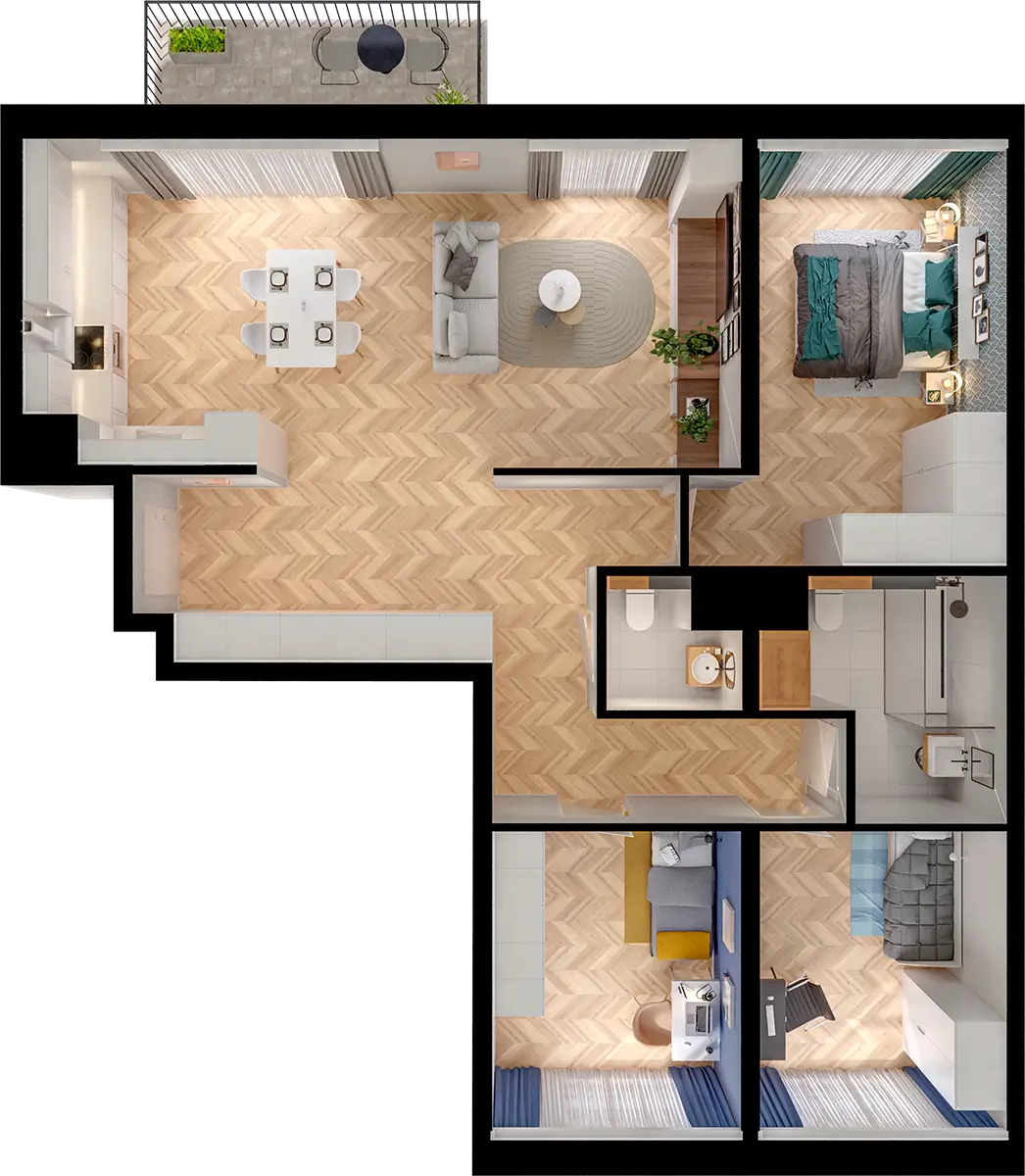 Plan 4 pok. 92m²