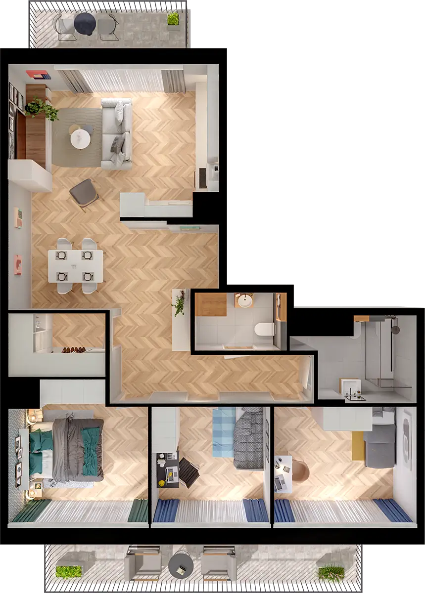 Plan 4 pok. 81m²