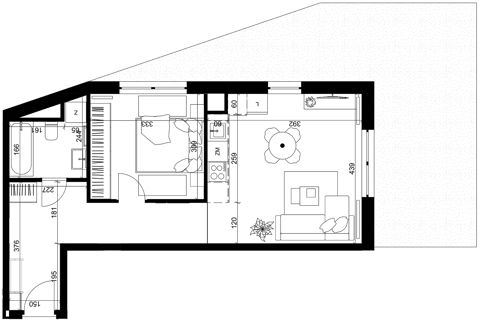 Plan 2 pok. 45m²