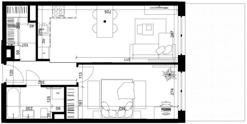 Plan 2 pok. 47m²