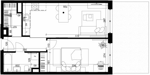 Plan 1 pok. 35m²