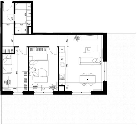 Plan 3 pok. 66m²