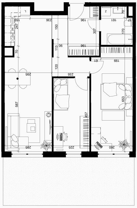 Plan 3 pok. 68m²