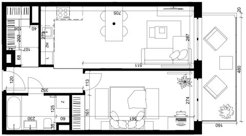 Plan 2 pok. 47m²