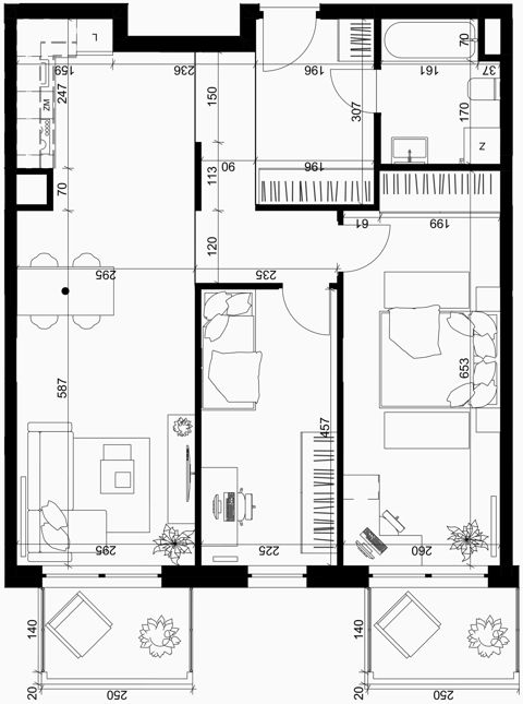 Plan 3 pok. 68m²