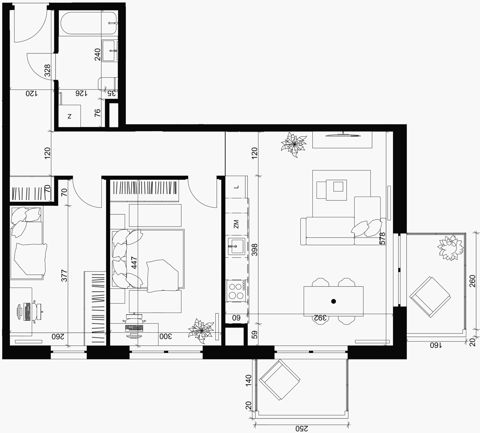 Plan 3 pok. 66m²