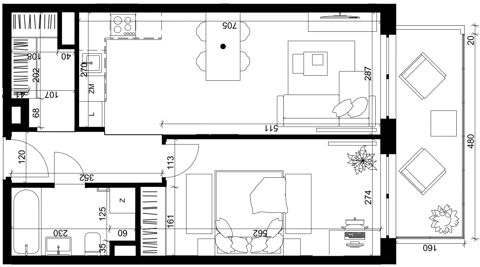 Plan 2 pok. 47m²