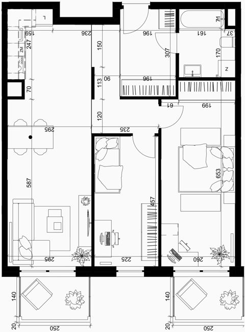 Plan 3 pok. 68m²