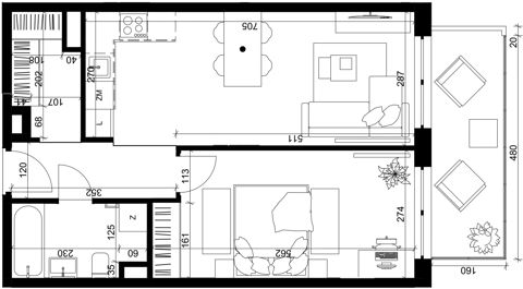 Plan 2 pok. 47m²