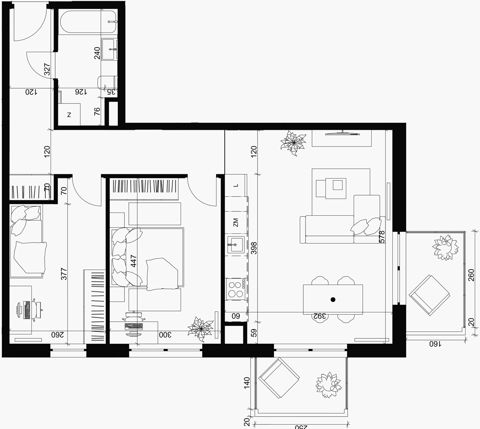 Plan 3 pok. 66m²