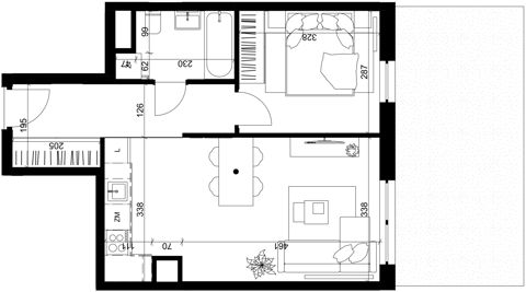 Plan 2 pok. 42m²