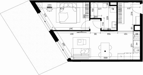 Plan 2 pok. 43m²