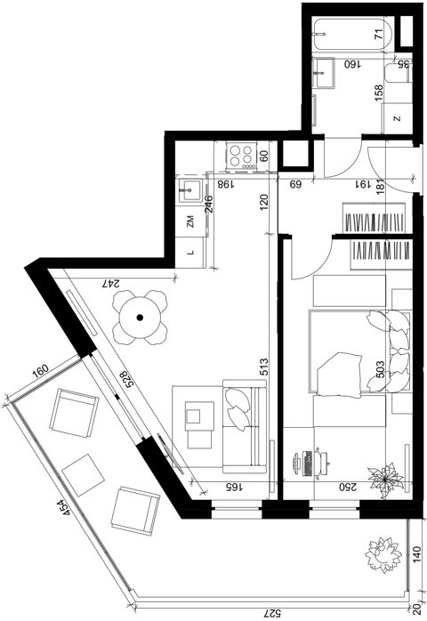 Plan 2 pok. 40m²