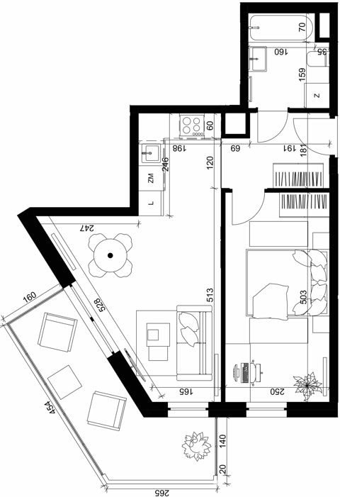 Plan 2 pok. 40m²
