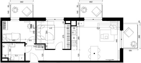 Plan 3 pok. 54m²