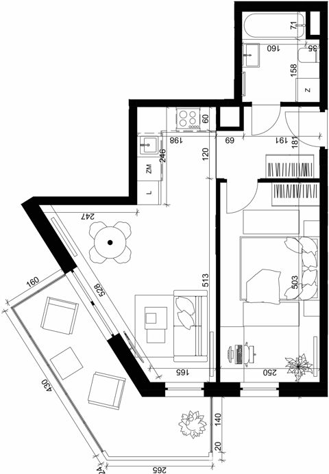 Plan 2 pok. 40m²