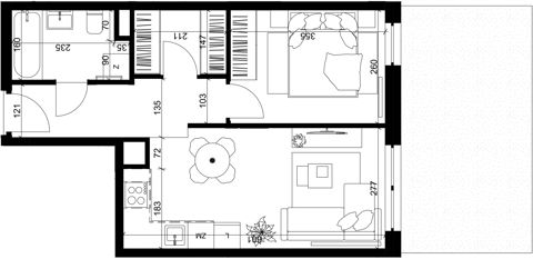 Plan 2 pok. 38m²